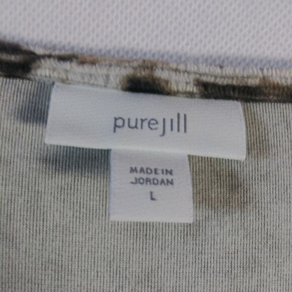 Pure J. Jill "Zinc Calm Vines" Velour Tunic Top XL Cream/Brown Size L - Picture 6 of 9